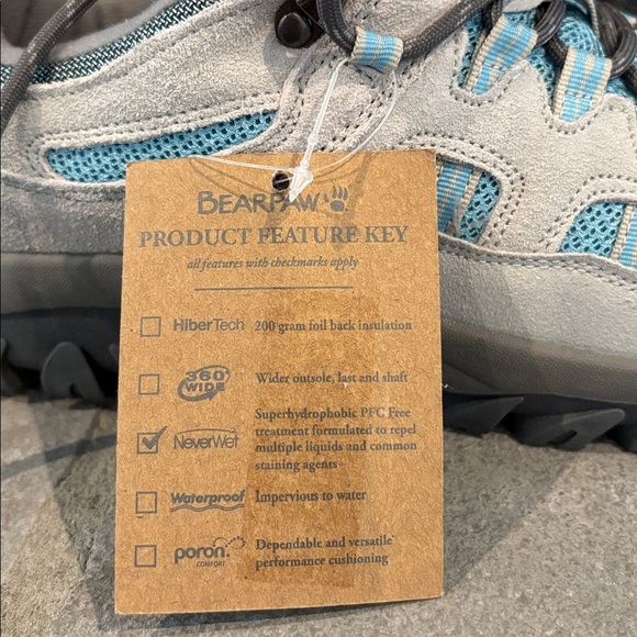 BEARPAW Ridgewood Low Hiker,Cow suede,Never Wet,TPR outsole mesh,nylon,fleece - Picture 10 of 11